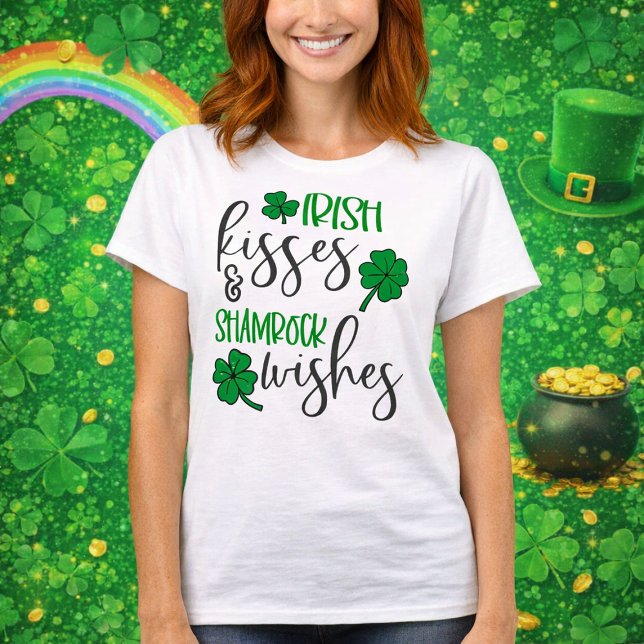 Irish Kisses & Shamrock Wishes T-Shirt (Von Creator hochgeladen)