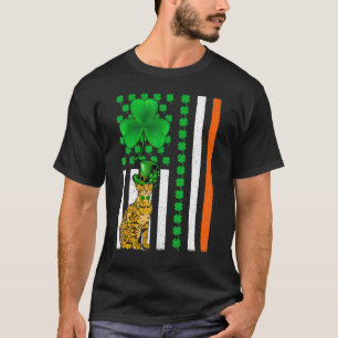 Irish Kleeblatt American Flag Bengalisch Cat St Pa T-Shirt