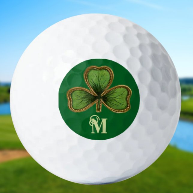 Irish Kleeblatt and Green St Patrick's Day Monogra Golfball (Von Creator hochgeladen)