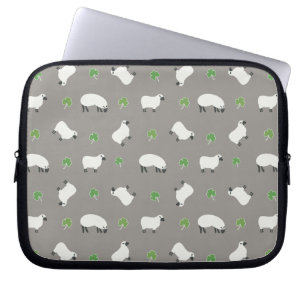 Irish Kleeblatt and Sheep Pattern Laptopschutzhülle