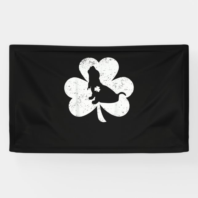 Irish Kleeblatt Basset Hound Dog St. Patrick's Day Banner (Horizontal)