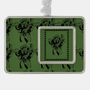 Irish Kleeblatt Bouquet Dekoration Rahmen-Ornament Silber