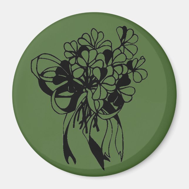Irish Kleeblatt Bouquet Green St. Patrick's Day Magnet (Vorne)