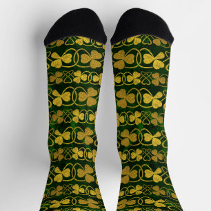 Irish Kleeblatt - Clover Gold und Green pattern So Socken