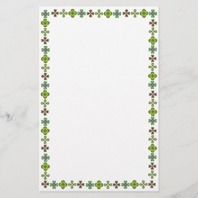 Irish Kleeblatt Elegance Stationery Briefpapier (Vorderseite)