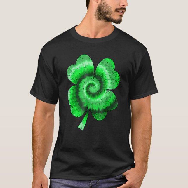 Irish Kleeblatt Gefärbte Krawatte Happy St Patrick T-Shirt (Vorderseite)