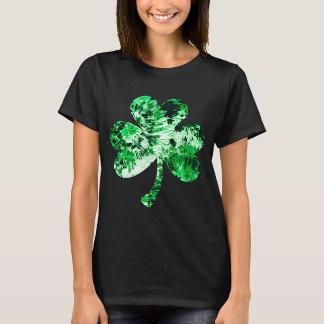 Irish Kleeblatt Gefärbte Krawatte Happy St Patrick T-Shirt (Vorderseite)