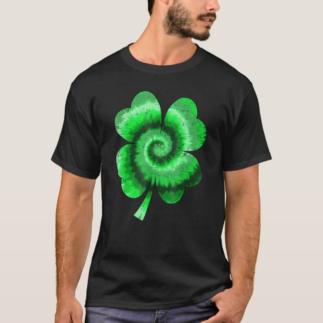 Irish Kleeblatt Gefärbte Krawatte Happy St Patrick T-Shirt (Vorderseite)