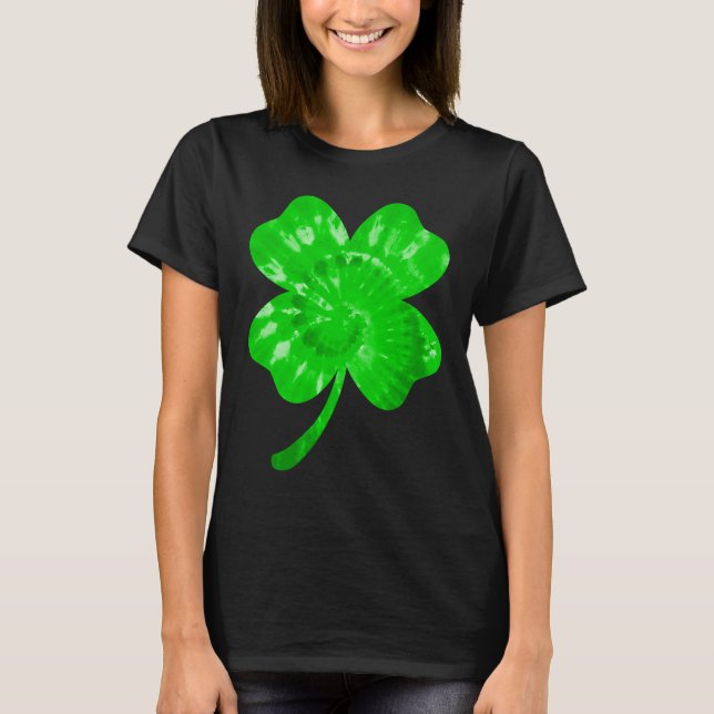 Irish Kleeblatt Gefärbte Krawatte Happy St Patrick T-Shirt (Vorderseite)