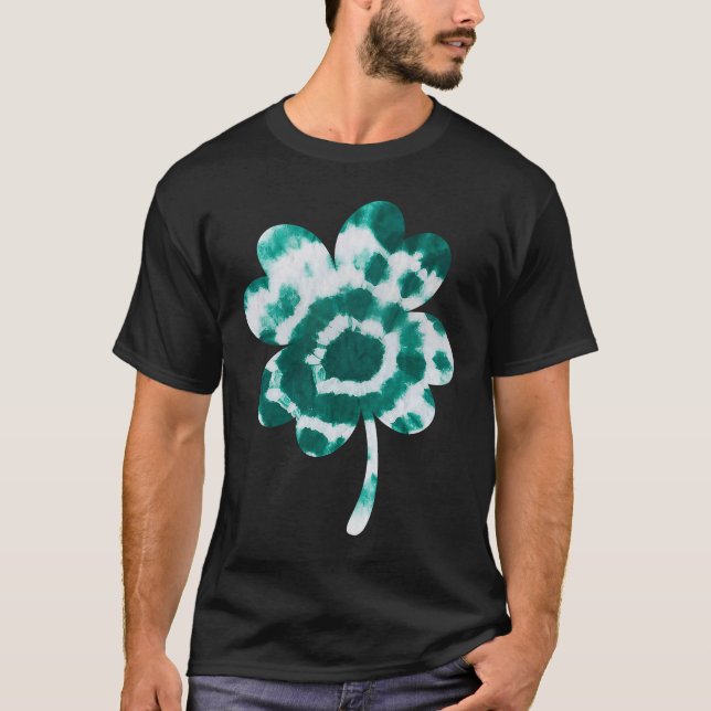 Irish Kleeblatt Gefärbte Krawatte Happy St Patrick T-Shirt (Vorderseite)