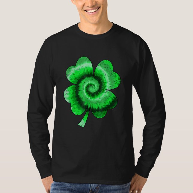 Irish Kleeblatt Gefärbte Krawatte Happy St Patrick T-Shirt (Vorderseite)