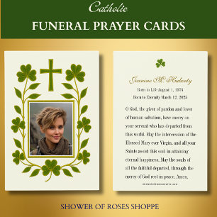 Irish Kleeblatt Green Funerary Memorial Prayer Car