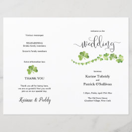Irish Kleeblatt Green Hochzeitsprogramm