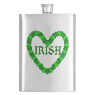 Irish Kleeblatt Heart Flask Flachmann