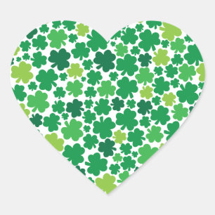 Irish Kleeblatt Heart Herz-Aufkleber