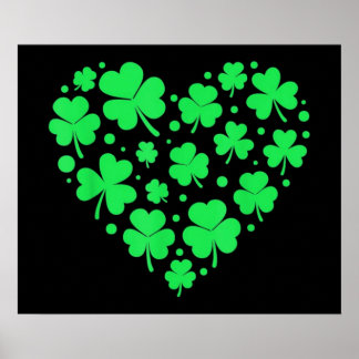 Irish Kleeblatt Heart Lucky Poster
