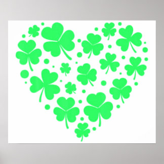 Irish Kleeblatt Heart Lucky Poster