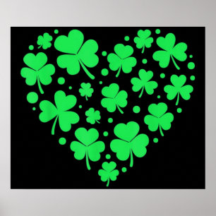 Irish Kleeblatt Heart Lucky Poster