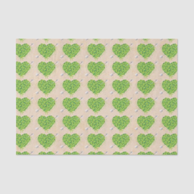 Irish Kleeblatt Heart Wedding Seidenpapier (Vorderseite)