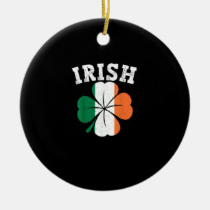 Irish Kleeblatt Ireland Flag St Patrick Day Vintag Keramik Ornament