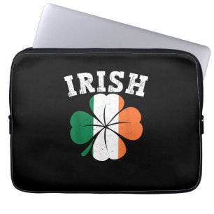 Irish Kleeblatt Ireland Flag St Patrick Day Vintag Laptopschutzhülle