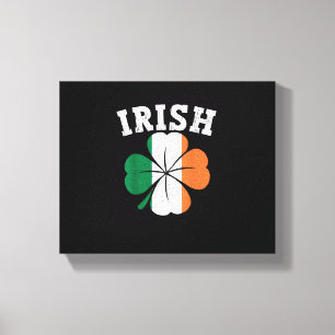 Irish Kleeblatt Ireland Flag St Patrick Day Vintag Leinwanddruck