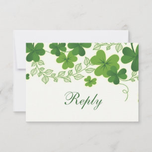Irish Kleeblatt (Kleber) Wedding RSVP Karte