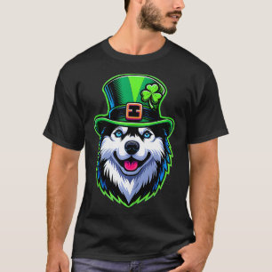 Irish Kleeblatt Lucky Siberian Husky Dog St Patric T-Shirt