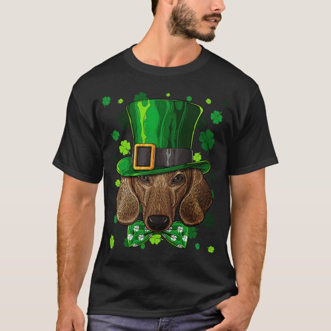 Irish Kleeblatt St Patrick's Day Dackel Cool T-Shirt (Vorderseite)