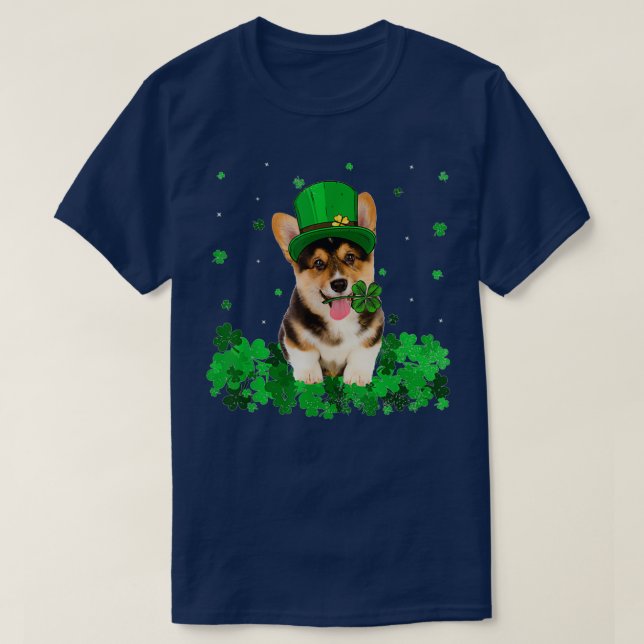 Irish Kleeblatt St Patricks Day Hund Cool T-Shirt (Design vorne)