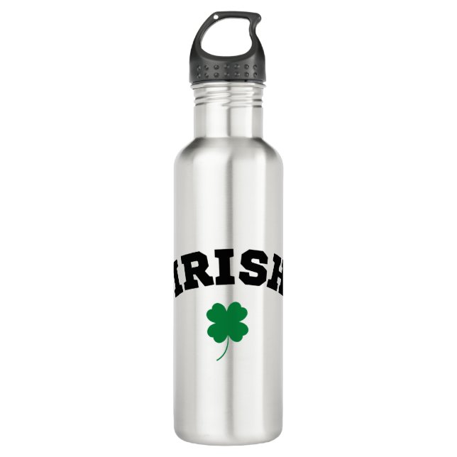 Irish Kleeblatt St Patrick's Edelstahlflasche (Vorderseite)