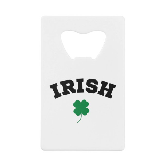 Irish Kleeblatt St Patrick's Geldbeutel Flaschenöffner (Vorderseite)