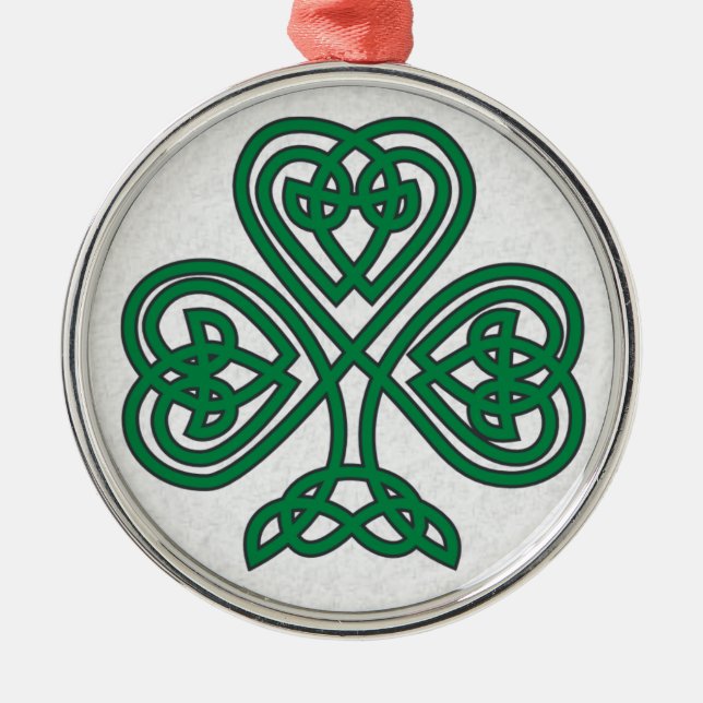 IRISH KLEEBLATT SYMBOL CHRISTMAS ORNANATION SILBERNES ORNAMENT (Vorne)