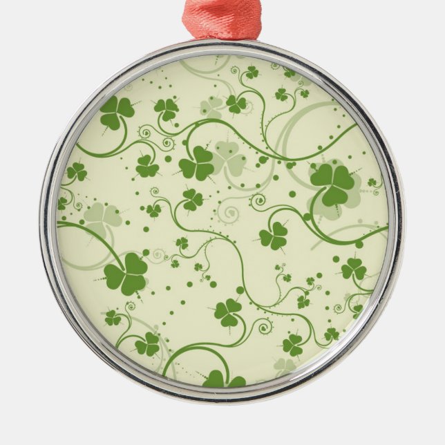IRISH KLEEBLATT SYMBOL CHRISTMAS ORNANATION SILBERNES ORNAMENT (Vorne)