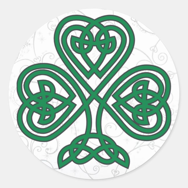 IRISH KLEEBLATT SYMBOL RUNDER AUFKLEBER (Vorderseite)