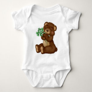 Irish Kleeblatt Teddy Baby Strampler