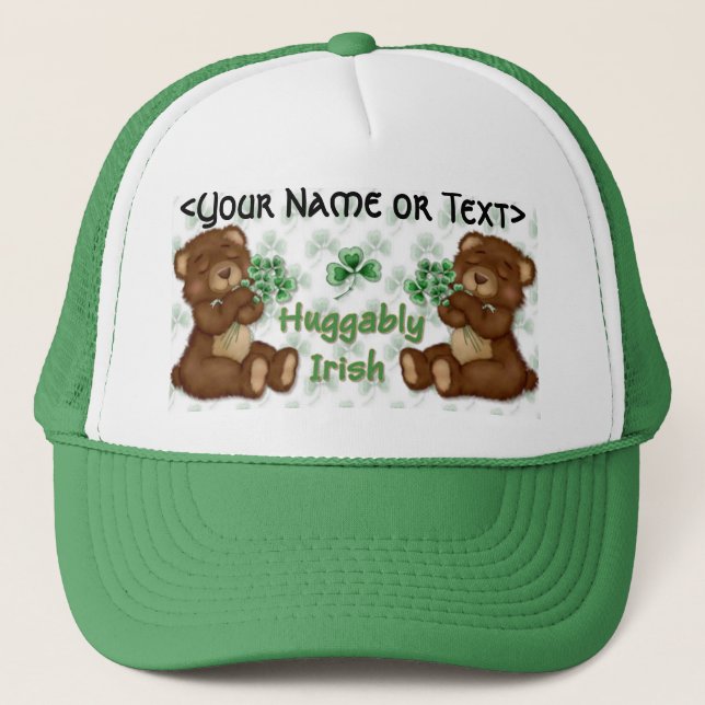 Irish Kleeblatt Teddy Truckerkappe (Vorderseite)