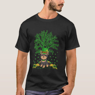 Irish Kleeblatt Tree Yorkie Dog St Patrick s Day L T-Shirt