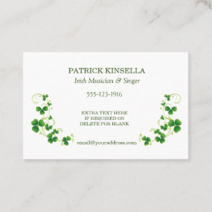 Irish Kleeblatts Business Card Visitenkarte