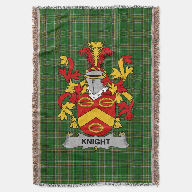 Irish Knight Coat of Arms Familienwappen Irland Decke (Vorderseite Vertikal)