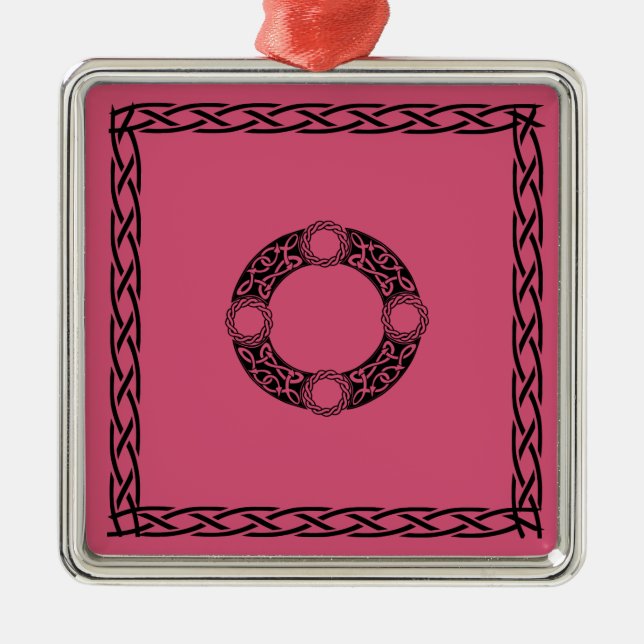 Irish Knot Designs Silbernes Ornament (Vorne)