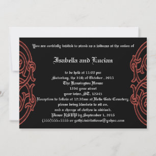 Irish Knots with Poetry Goth Wedding Einladungen