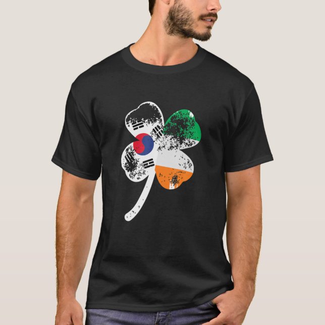 Irish Korean Kleeblatt St Patricks Day T-Shirt (Vorderseite)
