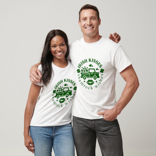 Irish küsst Truck mit Klee St. Patricks Day T-Shirt (Unisex)