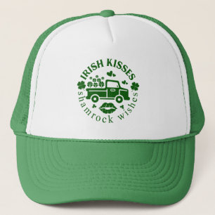 Irish küsst Truck mit Klee St. Patricks Day Truckerkappe