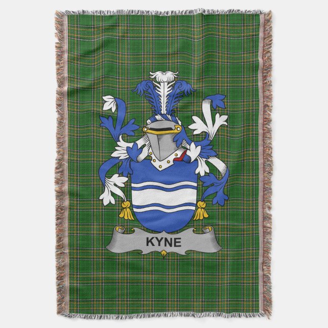 Irish Kyne oder O_Kyne Coat of Arms Familienwappen Decke (Vorderseite Vertikal)