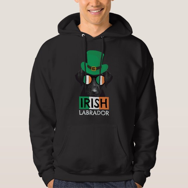 Irish Labrador Retriever Dog St Patricks Day Hoodie (Vorderseite)