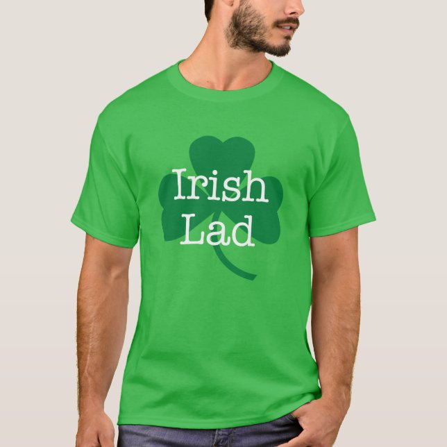 Irish Lad, Green Kleeblatt St. Paddy's Day T-Shirt (Vorderseite)