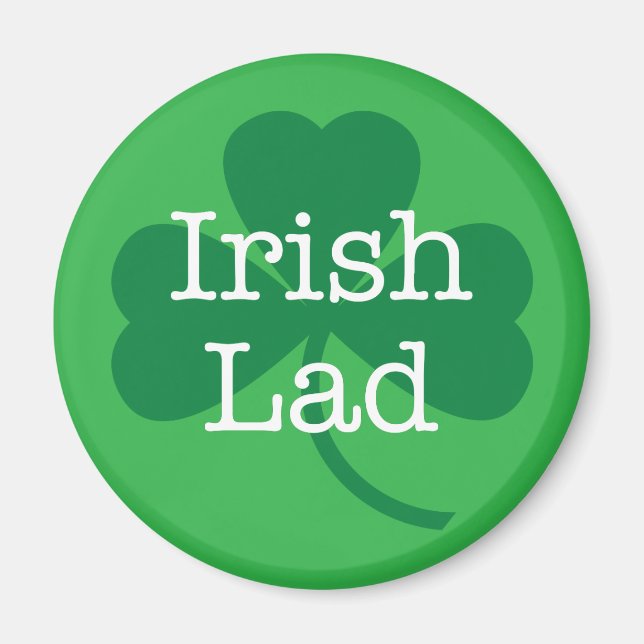 Irish Lad, St. Patrick's Day Kleeblatt Magnet (Vorne)