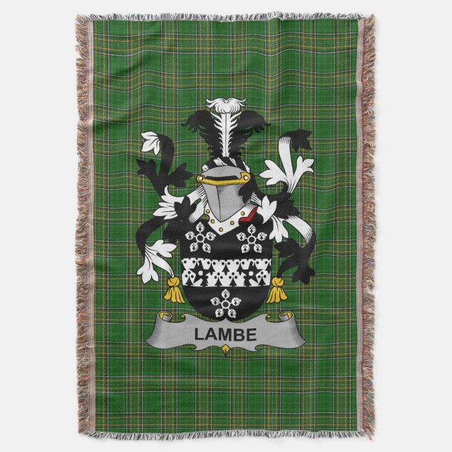 Irish Lambe Coat of Arms Familienwappen Irland Decke (Vorderseite Vertikal)